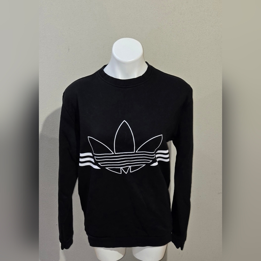 Adidas Originals Outline Crw Flc Casual Loose Round Neck Black Men's Size Medium